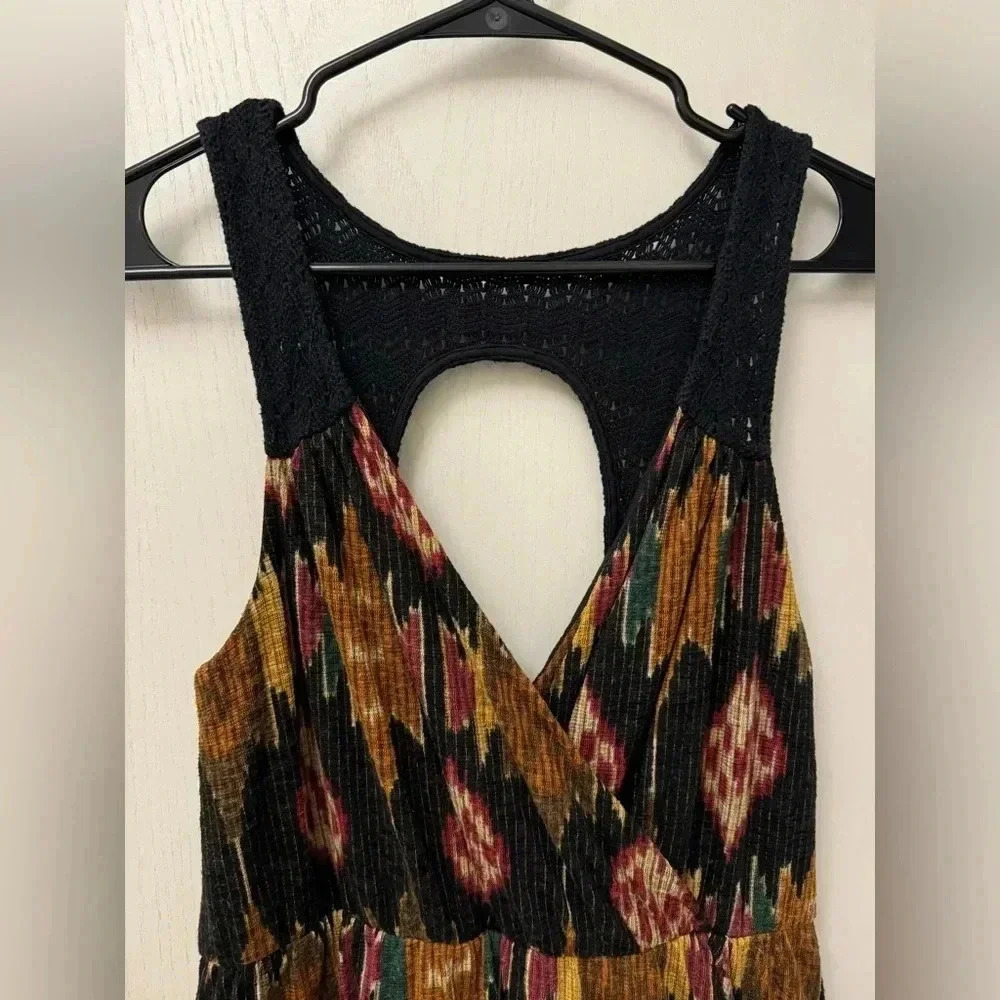 Free People All Wrapped Up Midi Dress with Crochet Features and V Neck Y2K - Picture 3 of 10